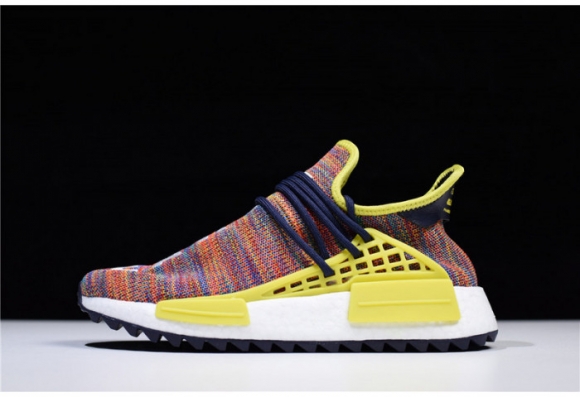 Pharrell x adidas mens NMD Hu Trail bold yellow-footwear white AC7360