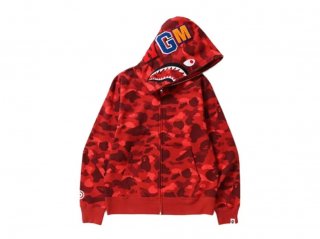 Bape camouflage hooded sweatshirt red