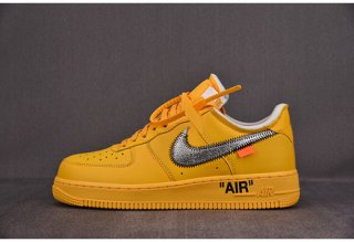 NIKE AIR FORCE 1 LOW OFF-WHITE UNIVERSITY GOLD METALLIC SILVER DD1876-700