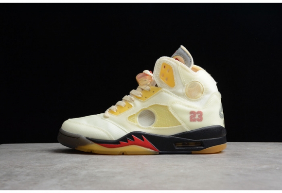 Off-White Air Jordan 5 Sail Fire Red DH8565-100