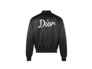 Dior leather jacket with lettering print on the back