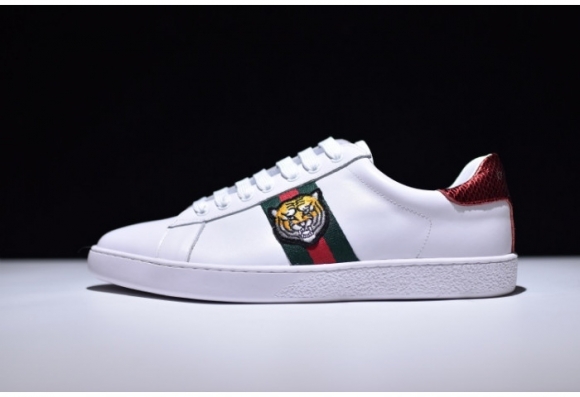 Gucci Ace Embroidered Low-Top Sneaker with TIGER MENS