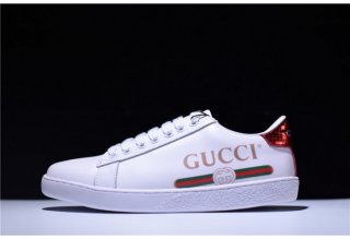 GUCCI ACE EMBROIDERED LOW-TOP SNEAKER WITH LOGO