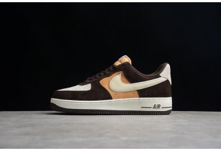 Nike Air Force 1 07 Low Dark Brown Yellow White Shoes NT9986-008