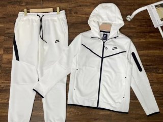 Nike Sportswear Tech Fleece Full-Zip Hoodie & Joggers Setwhite [Dress + pants set]